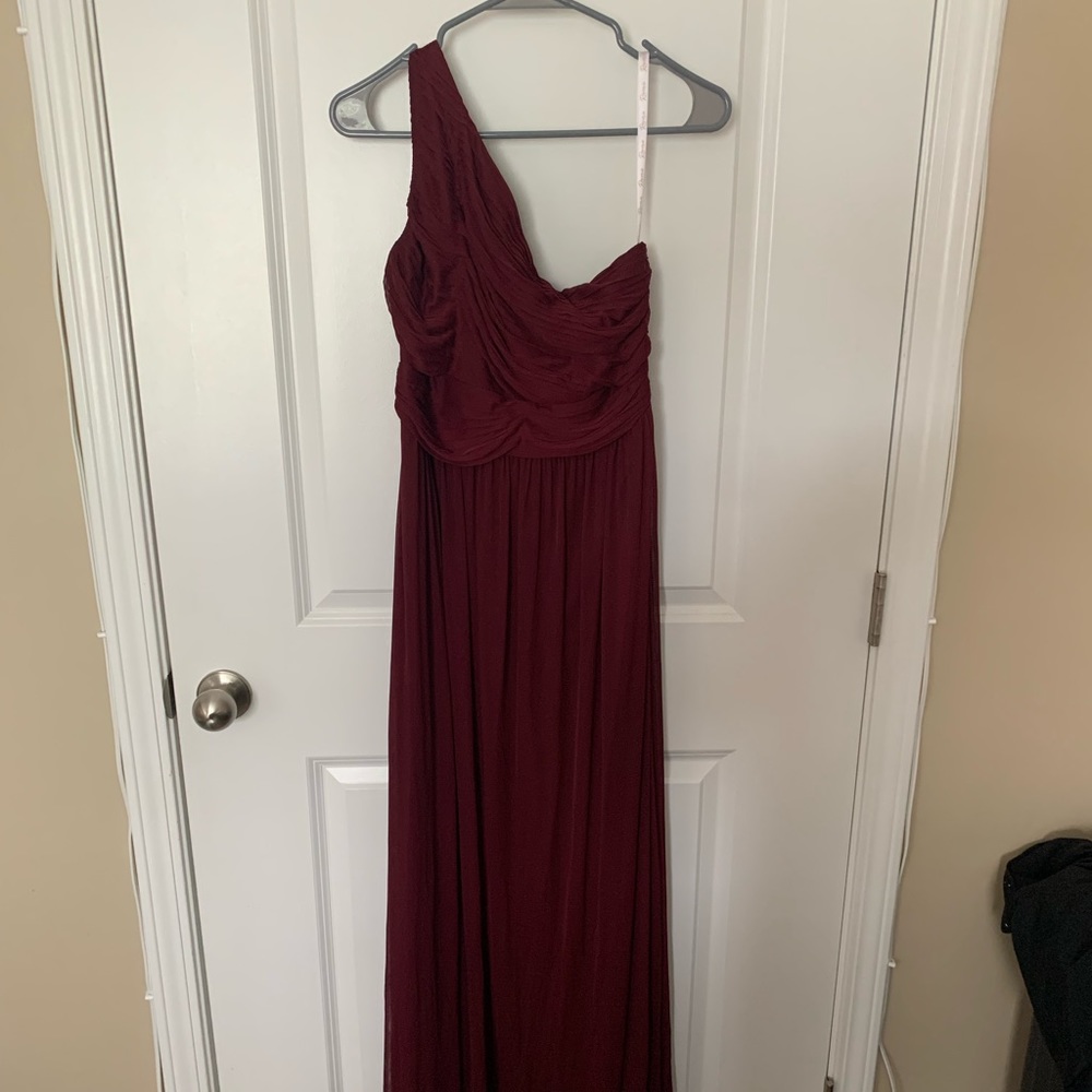 Maroon bridesmaids formal dress